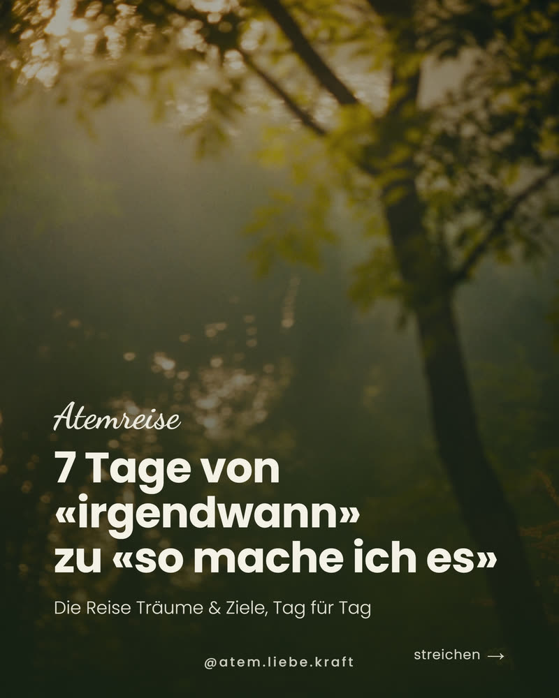 Atemreise Träume und Ziele, sieben Tage begleitet